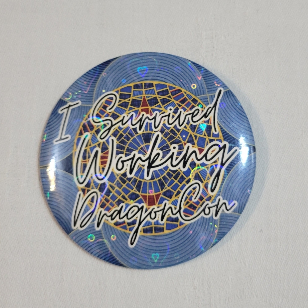 DragonCon: Carpet Cult Marriott Hyatt "I survived working Dragon Con" Button Pin